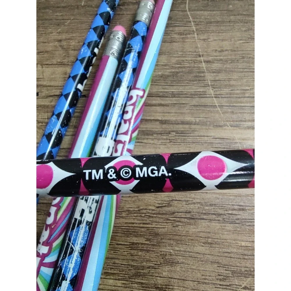 Y2K Bratz Pencil Lot Of 5 Stationary Pink Blue TM & MGA Vintage